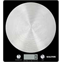 Salter Báscula de Cocina Digital Plataforma de Vidrio- Capacidad 5kg- Función de Añadir y Pesar- Negro